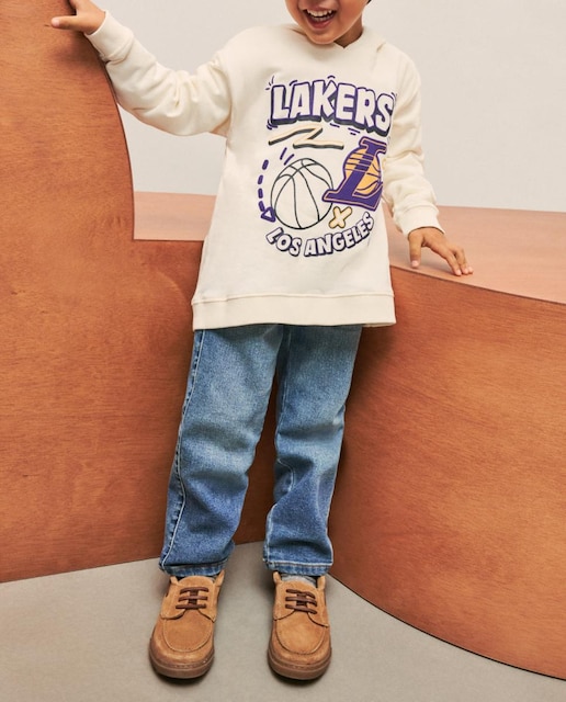 Imagen 0 de Sudadera cuello caja con estampado licencia NBA LAKERS de niño