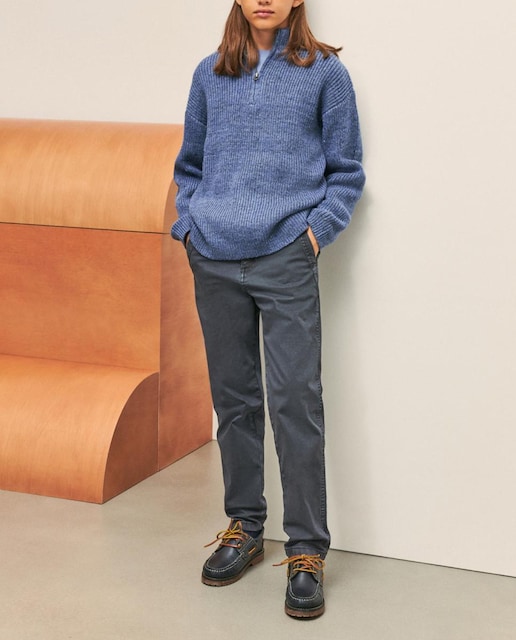 Imagen 0 de Jersey tricot liso cuello caja de niño