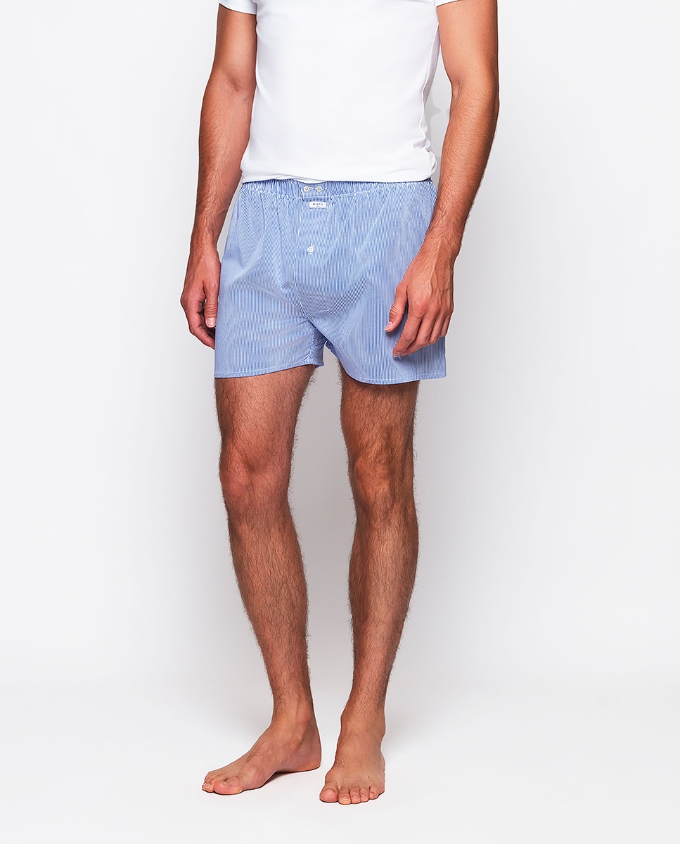 Imagen 0 de Bóxer de hombre de hombre rayas twill de algodón