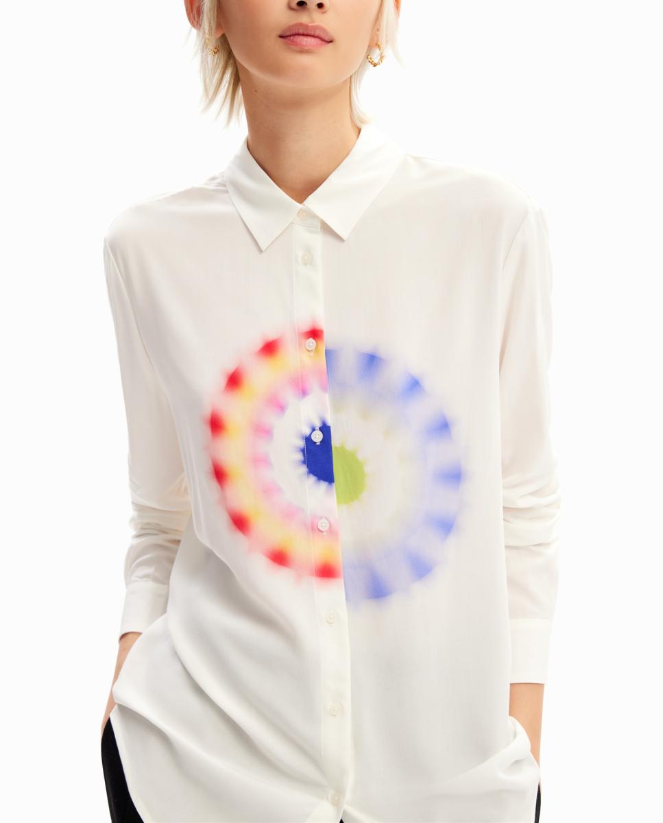 Imagen 0 de Camisa geométrica viscosa de mujer