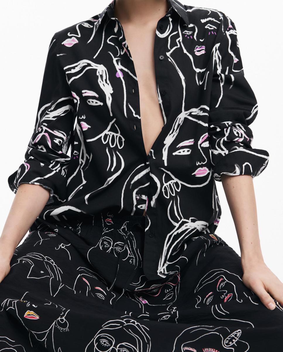 Imagen 0 de Camisa estampado caras de mujer