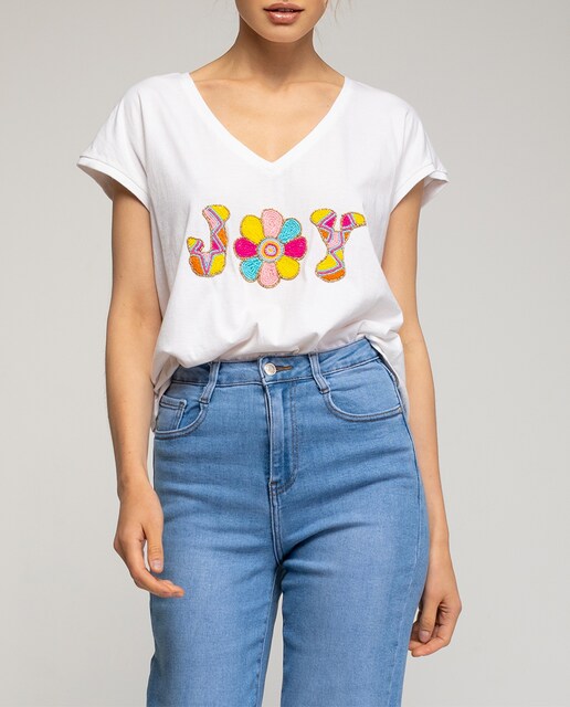 Imagen 0 de Camiseta texto joy de mujer