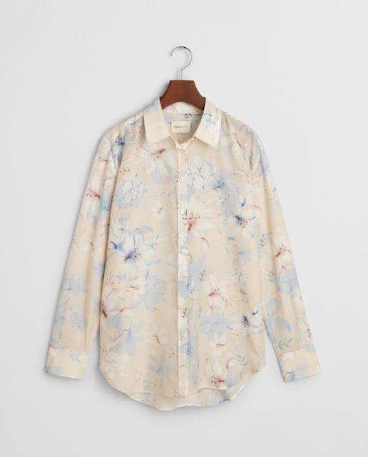 Imagen 0 de Camisa de mujer cuello en punta con estampado floral