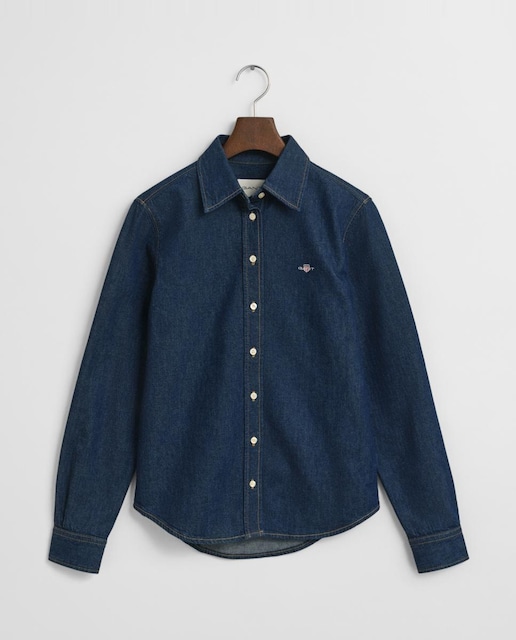 Imagen 0 de Camisa de mujer vaquera con logo bordado