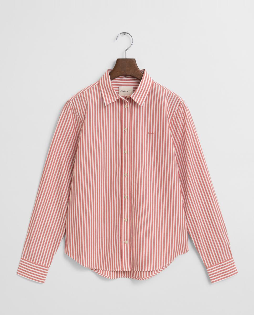 Imagen 0 de Camisa de mujer de popelin con rayas y logo