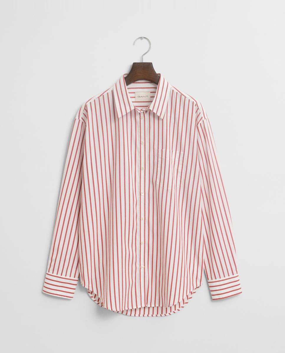Imagen 0 de Camisa de mujer de rayas de corte holgado