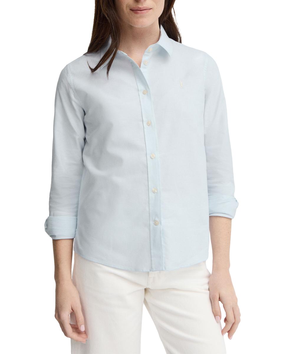 Imagen 0 de Camisa de mujer de corte recto y cuello francés