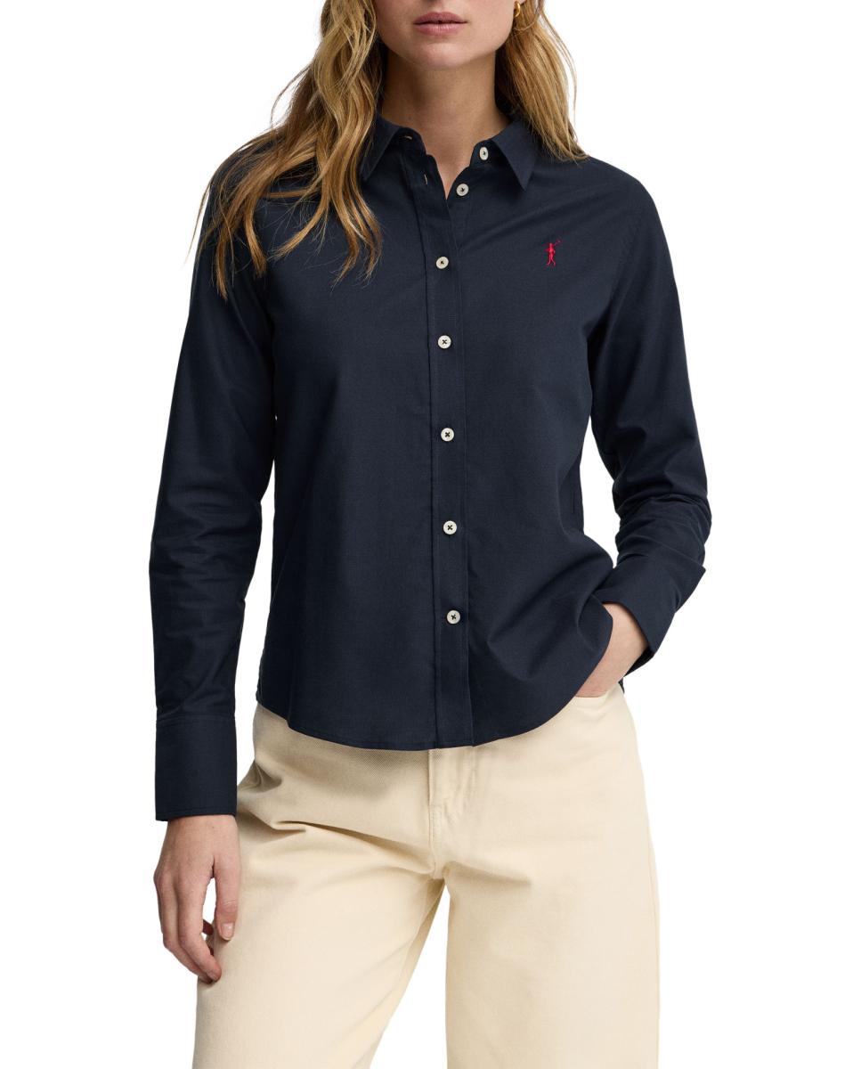 Imagen 0 de Camisa de mujer de corte recto y cuello francés