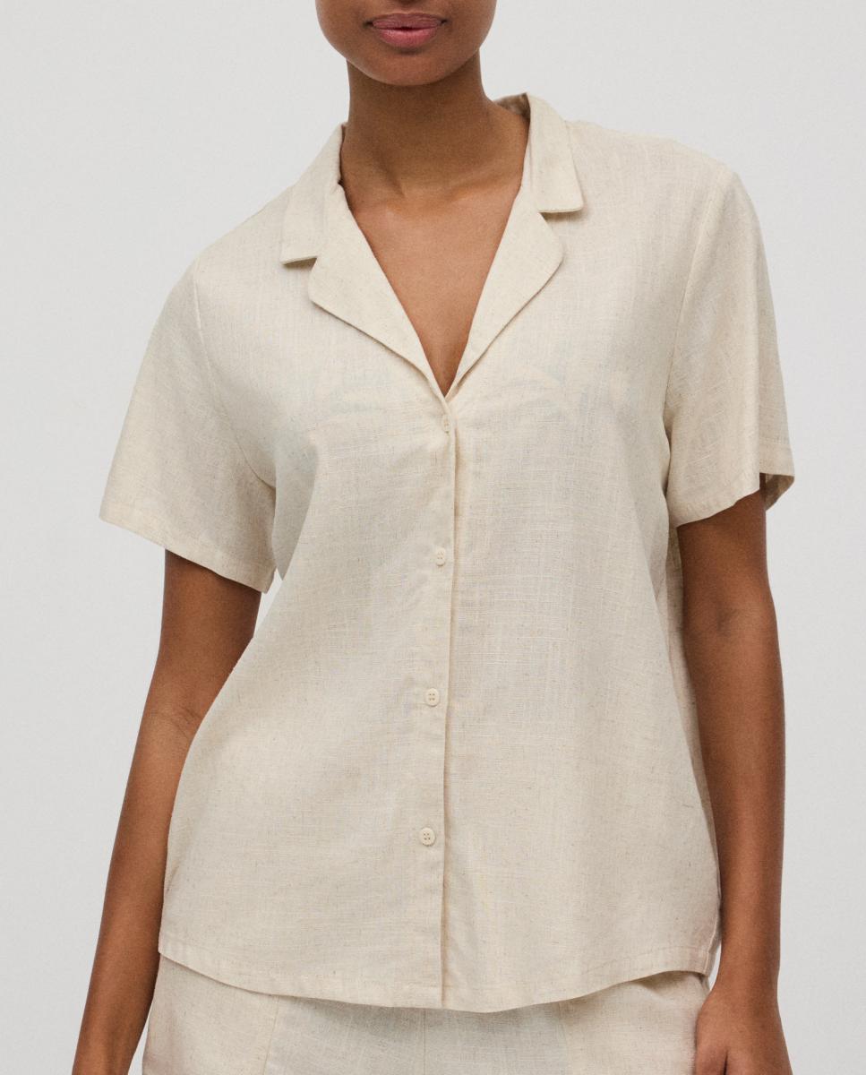 Imagen 0 de Camisa abotonada con lino de mujer