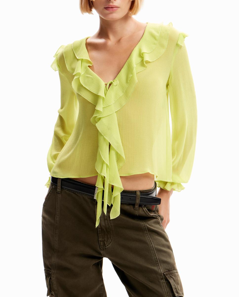 Imagen 0 de Blusa volantes lazadas