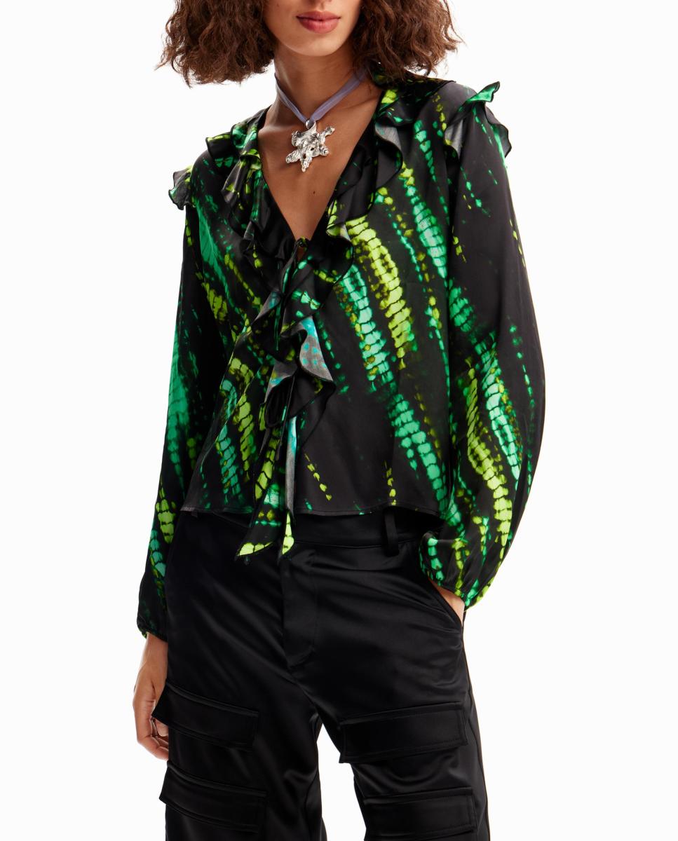 Imagen 0 de Blusa volantes tie-dye