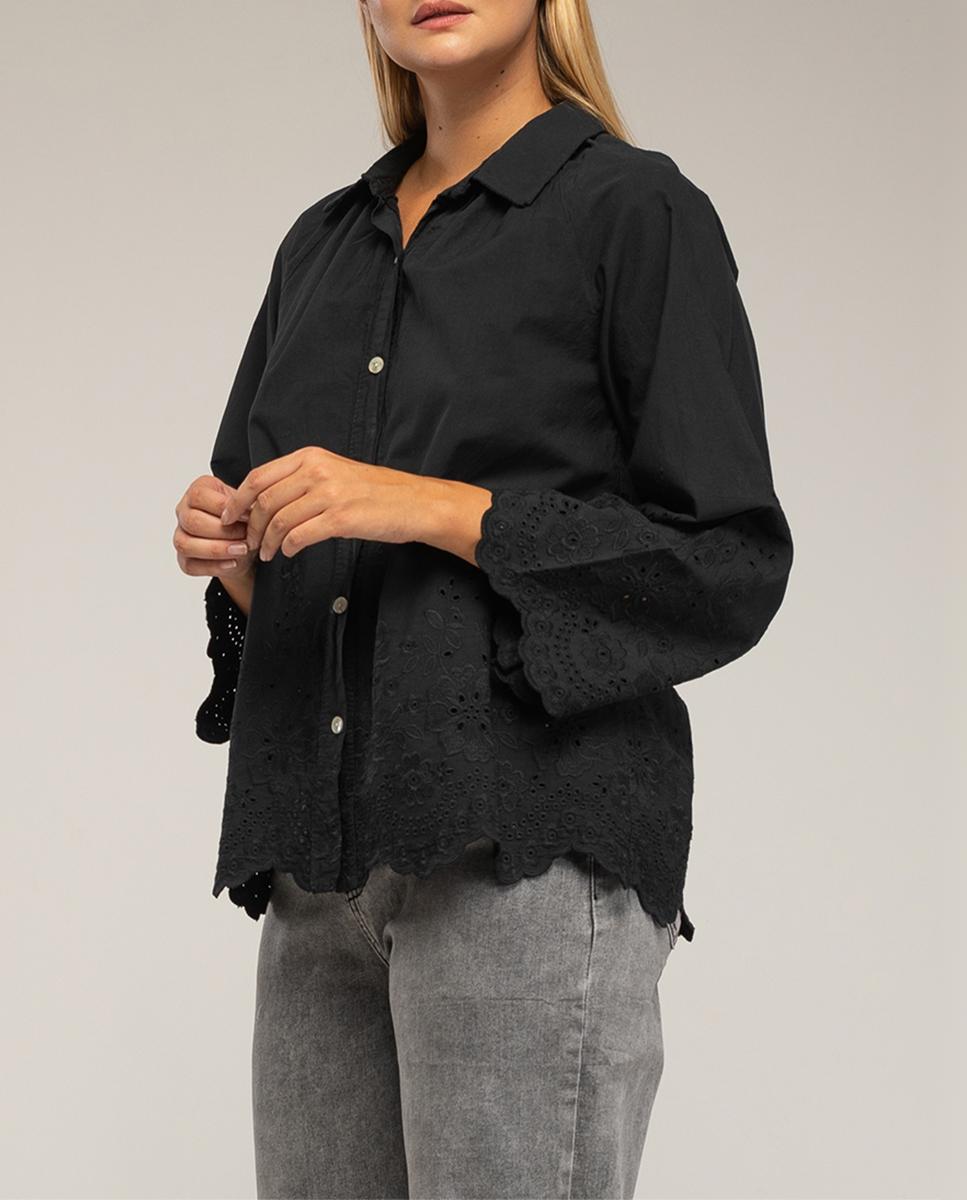 Imagen 0 de Blusa ovesize con bordados de mujer