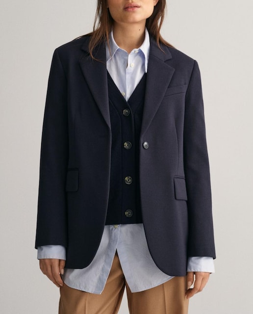 Imagen 0 de Americana de mujer cierre frontal con botón y bolsillos con solapa