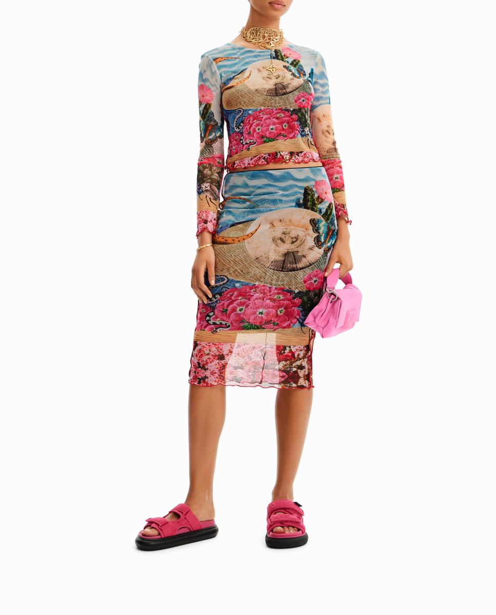 Imagen 0 de Falda midi slim tul de mujer