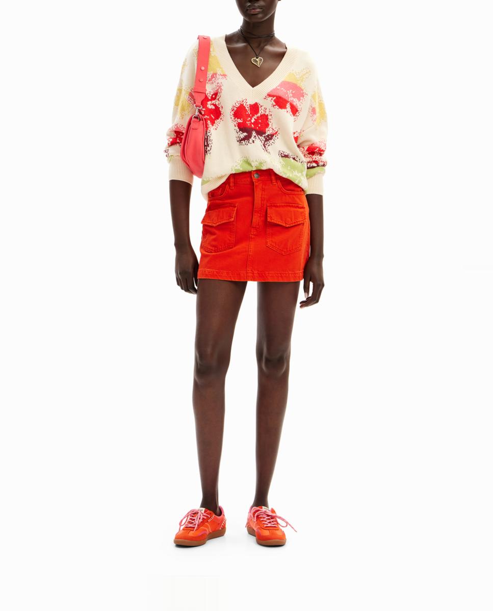 Imagen 0 de Minifalda denim bolsillos de mujer