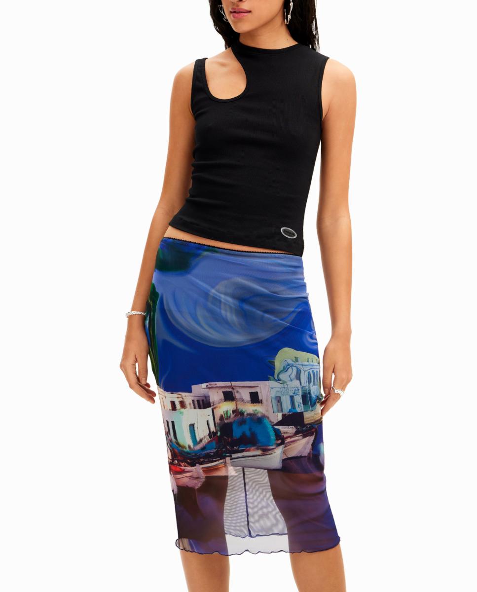 Imagen 0 de Falda midi paisaje M. Christian Lacroix de mujer
