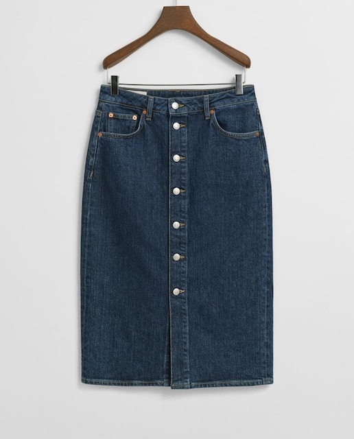 Imagen 0 de Falda vaquera con botones vaqueros y remaches