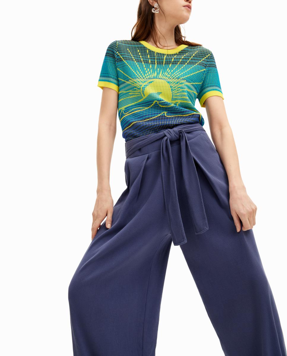 Imagen 0 de Pantalón Wide leg punto de mujer