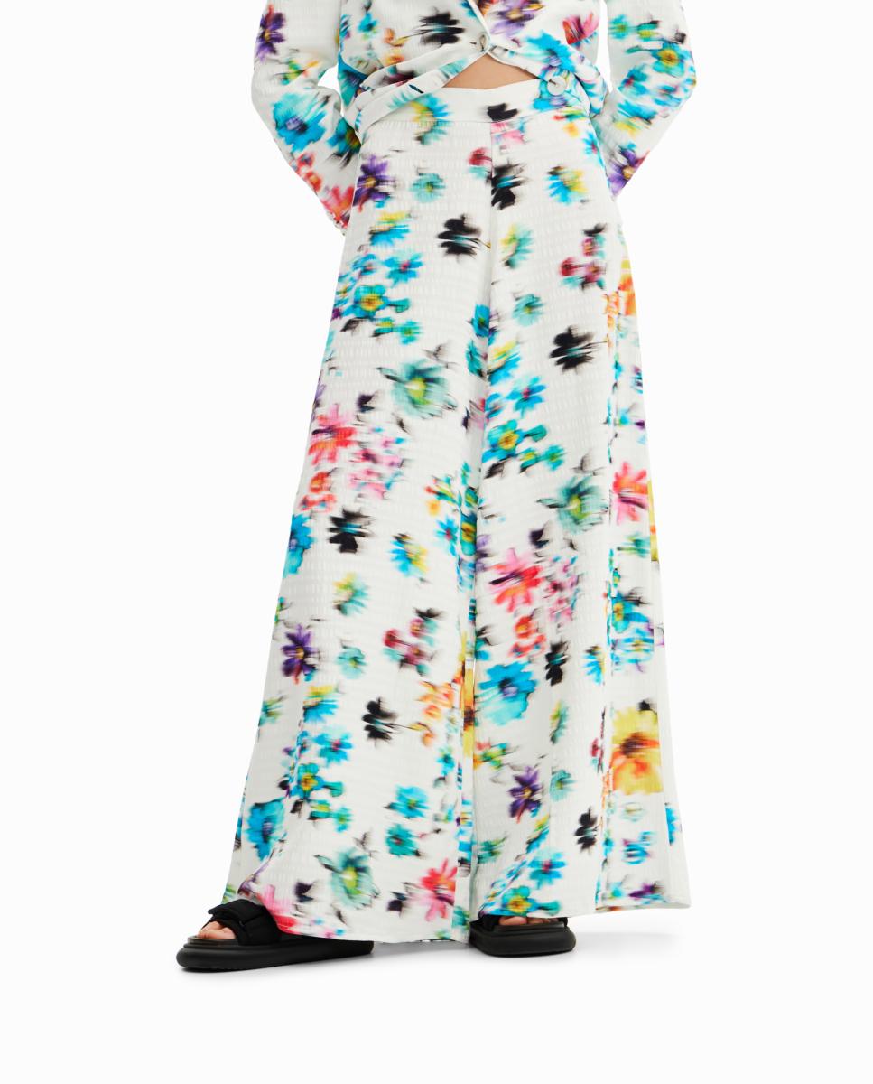 Imagen 0 de Pantalón maxi flores desenfocadas de mujer