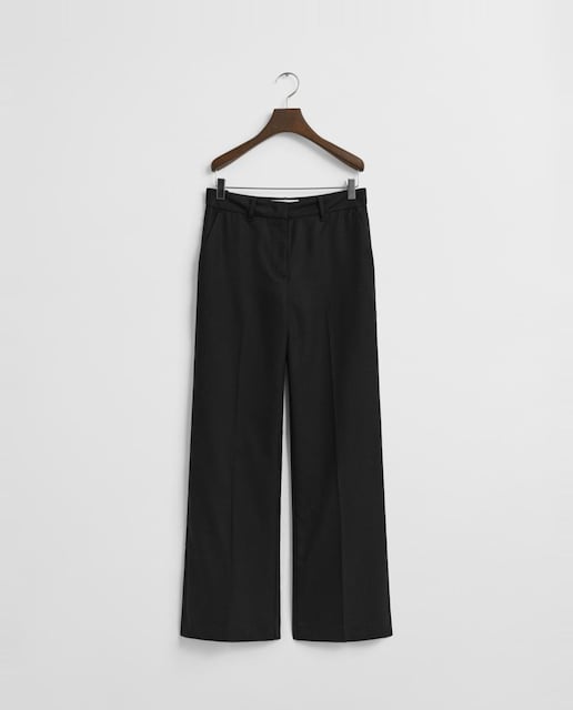 Imagen 0 de Pantalones de mujer en mezcla de lana-viscosa con corte regular y pierna recta.