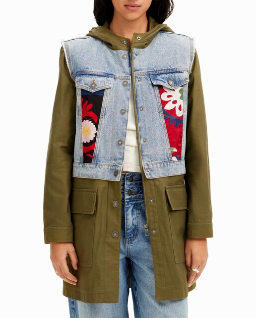 Imagen 0 de Parka híbrida bordados 2 en 1 de mujer