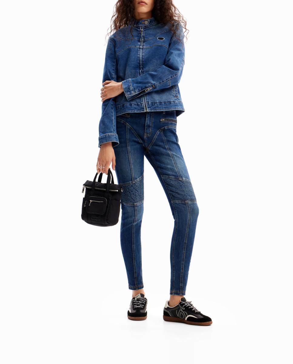 Imagen 0 de Chaqueta biker vaquera de mujer