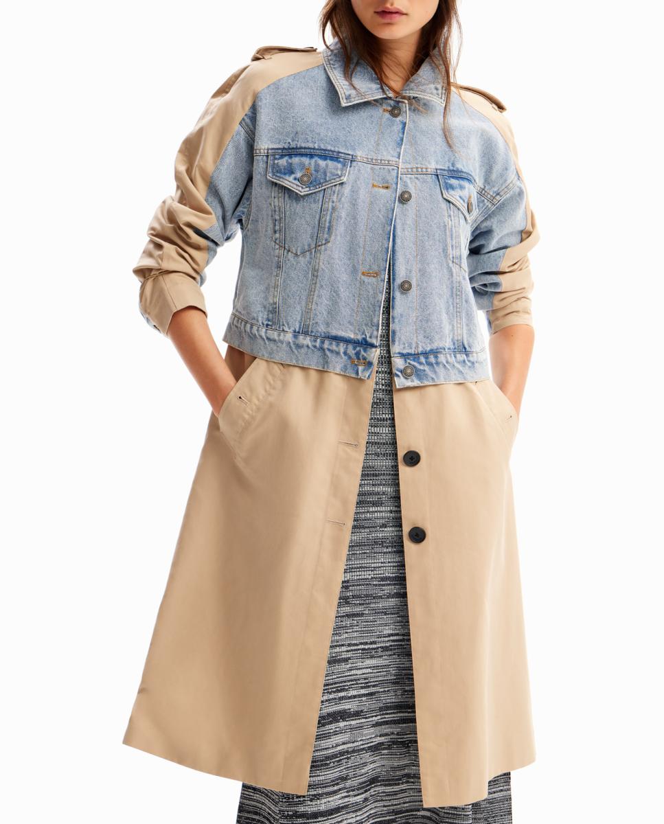 Imagen 0 de Gabardina híbrida denim de mujer