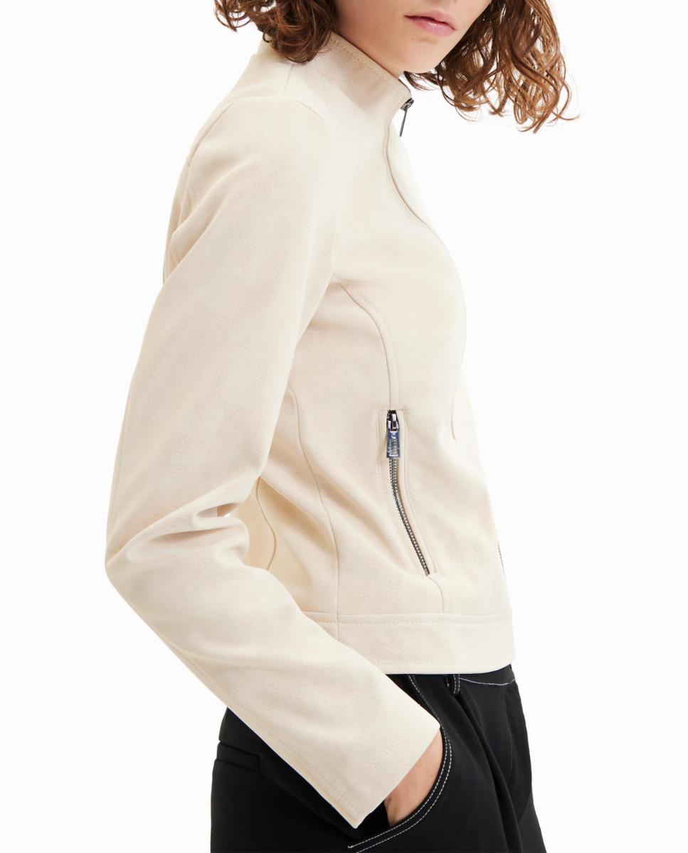 Imagen 0 de Chaqueta biker efecto ante de mujer