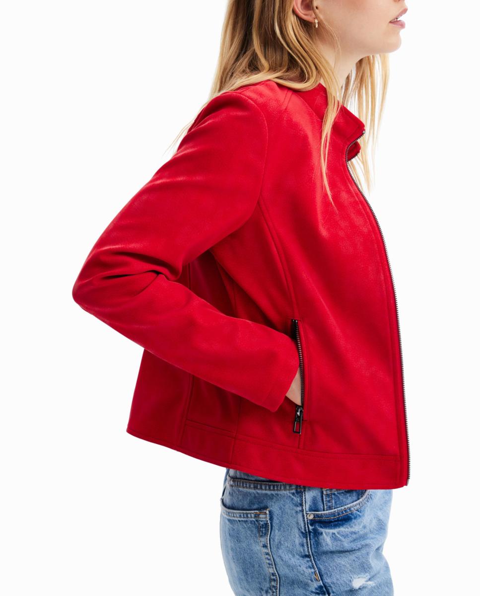 Imagen 0 de Chaqueta biker efecto ante de mujer
