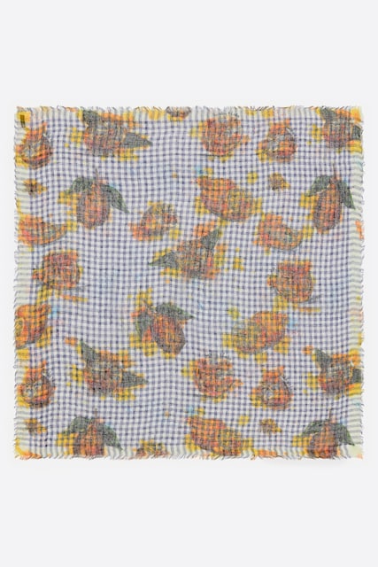 Imagen 0 de Chal cuadros estampado limones de mujer