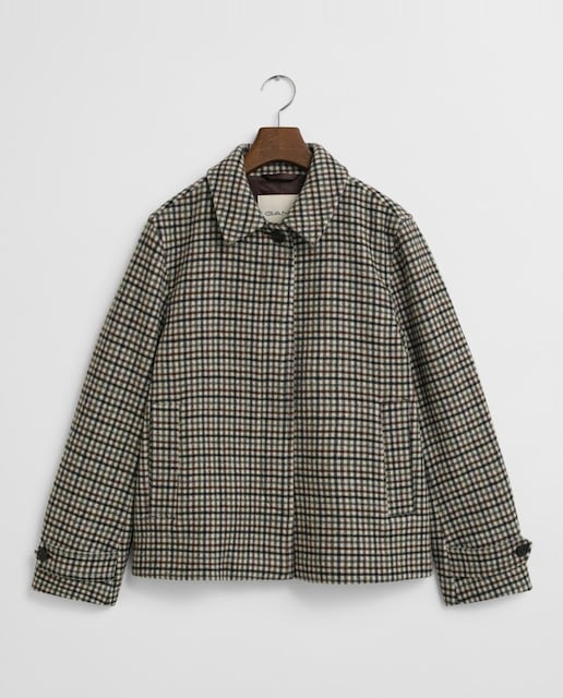 Imagen 0 de Abrigo de mujer de lana de cuadros