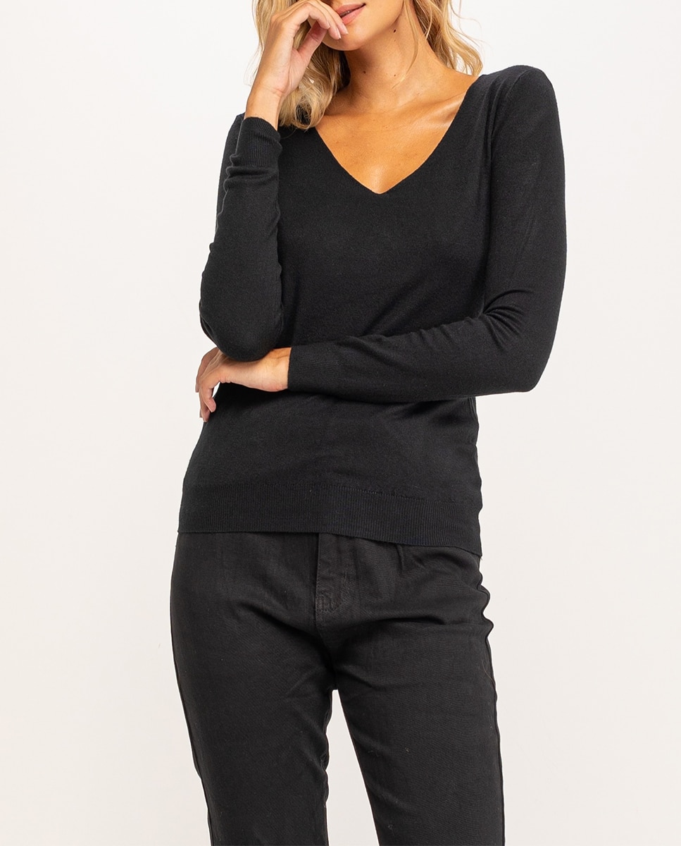 Imagen 0 de Jersey de mujer con cuello de pico