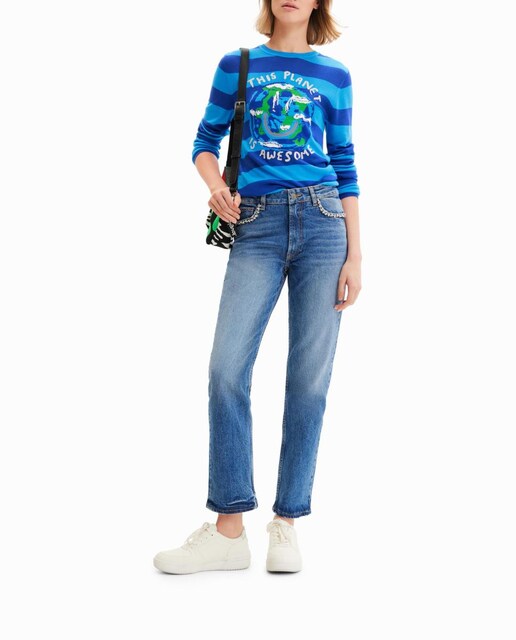 Imagen 0 de Jersey corto rayas Planet de mujer