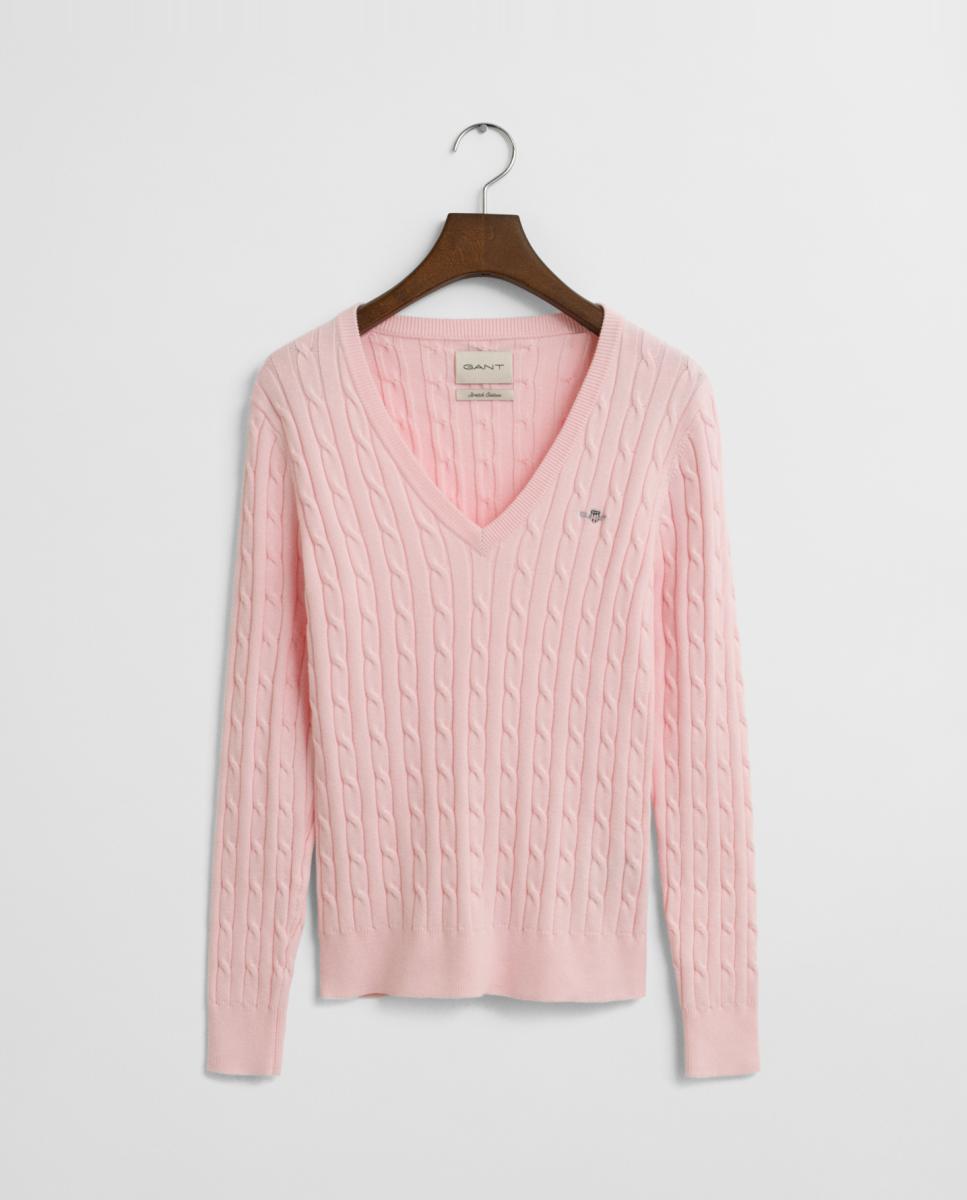 Imagen 0 de Jersey de mujer de cuello de picoen punto de ochos.