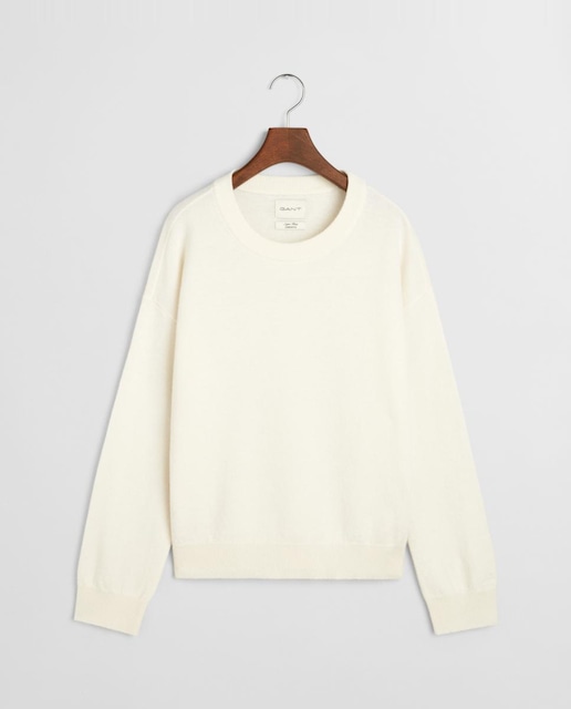 Imagen 0 de Jersey de mujer de cuello redondo scon detalles acanalados y una abertura lateral en el bajo