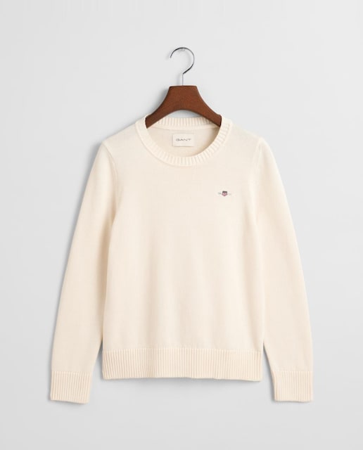 Imagen 0 de Jersey de mujer de cuello redondo detalles acanalados en el bajo y puños