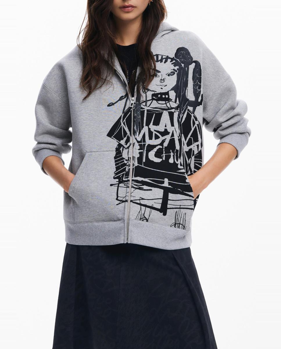 Imagen 0 de Sudadera cremallera estampada M. Christian Lacroix de mujer