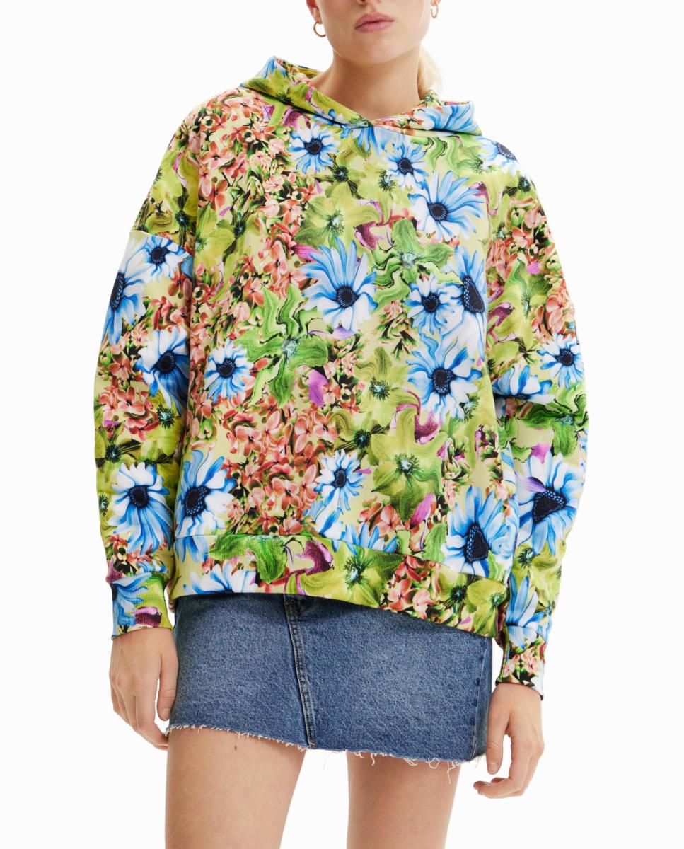 Imagen 0 de Sudadera oversize floral de mujer