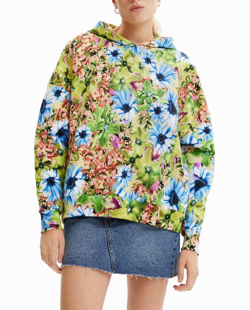 Imagen 0 de Sudadera oversize floral de mujer