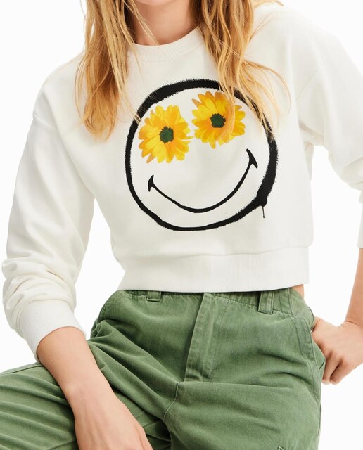 Imagen 0 de Sudadera corta Smiley® de mujer