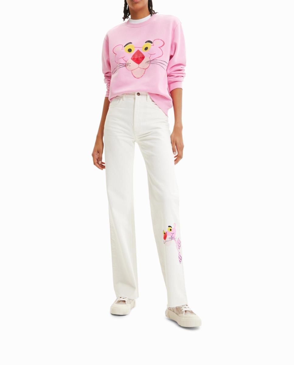 Imagen 0 de Sudadera desgastada Pantera Rosa de mujer