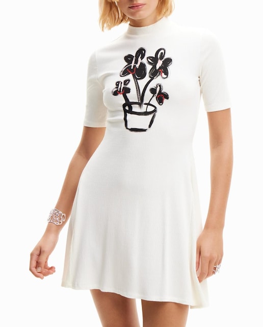 Imagen 0 de Vestido mini skater planta de mujer