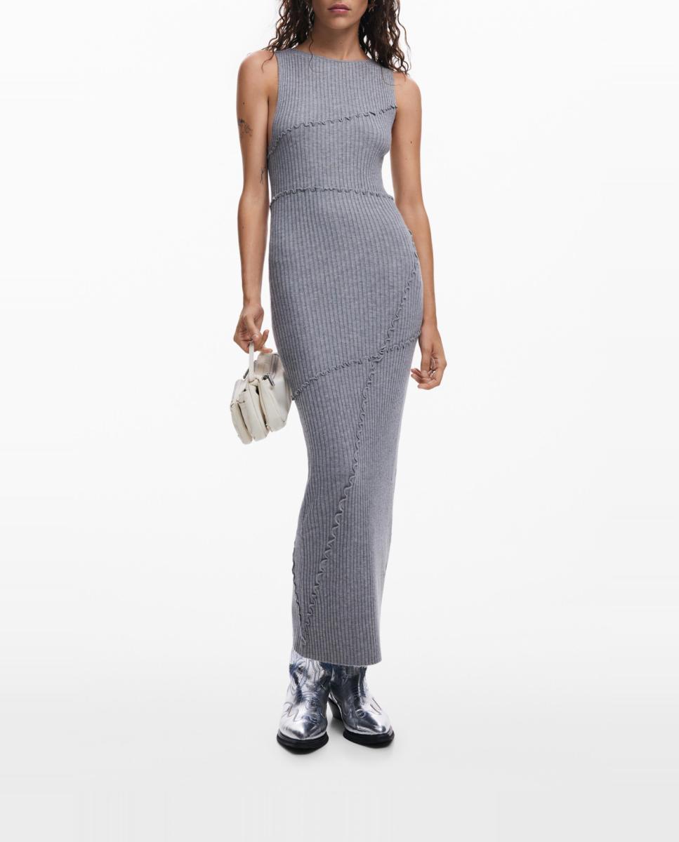 Imagen 0 de Vestido largo canalé de mujer
