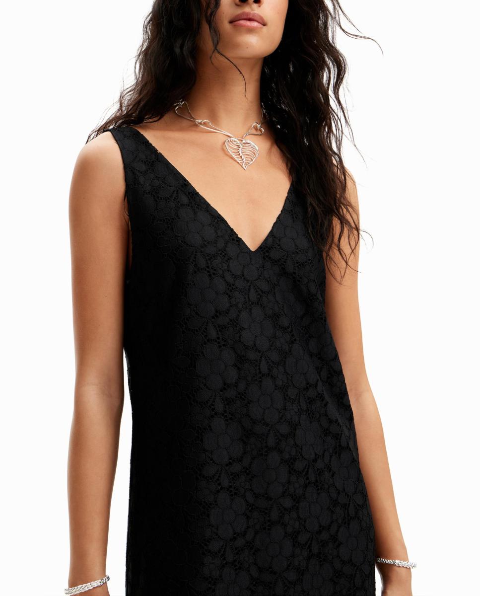 Imagen 0 de Vestido mini encaje flores de mujer