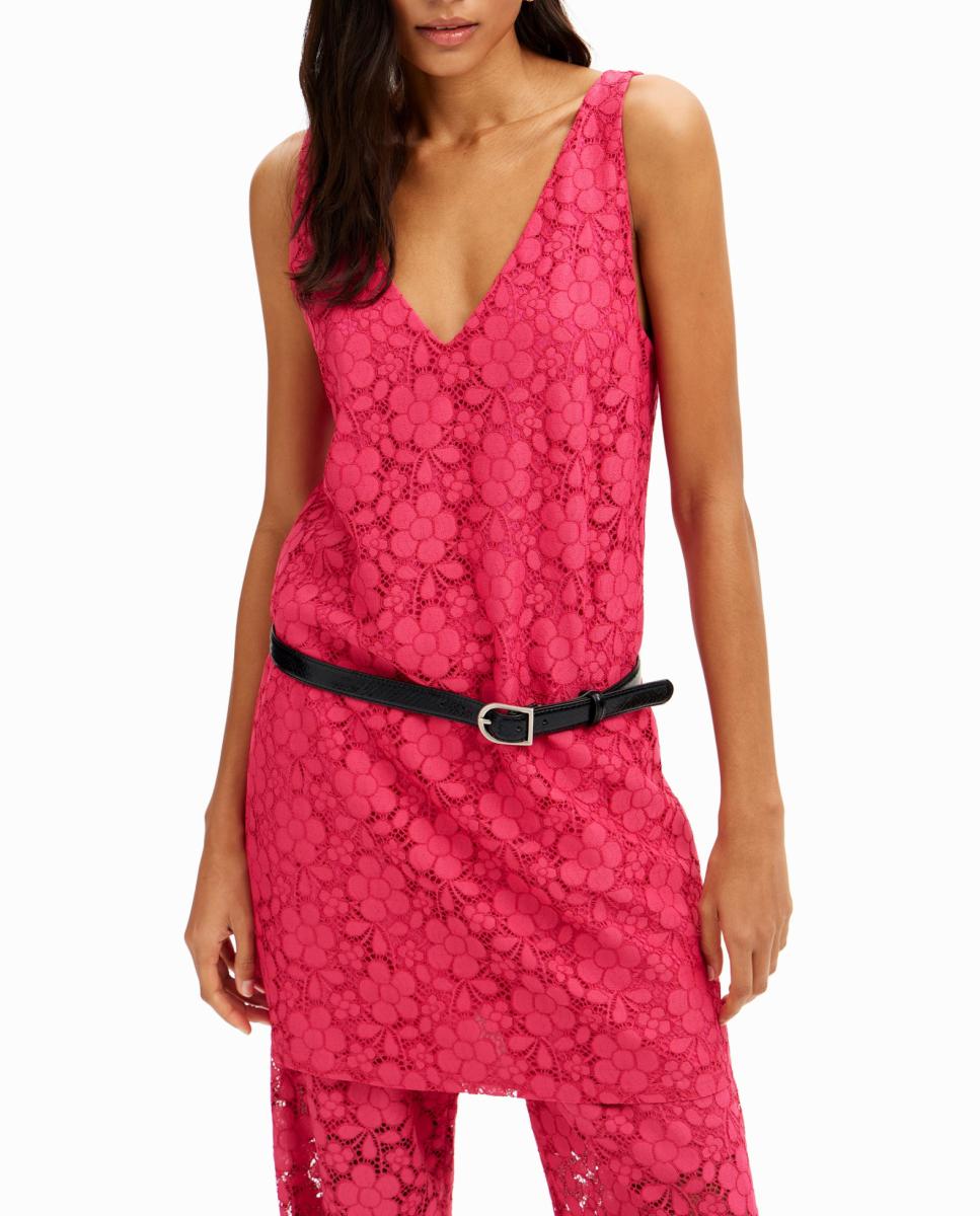 Imagen 0 de Vestido mini encaje flores de mujer