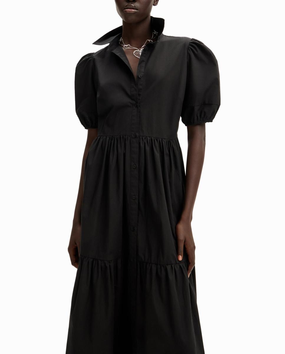Imagen 0 de Vestido midi camisero popelín de mujer