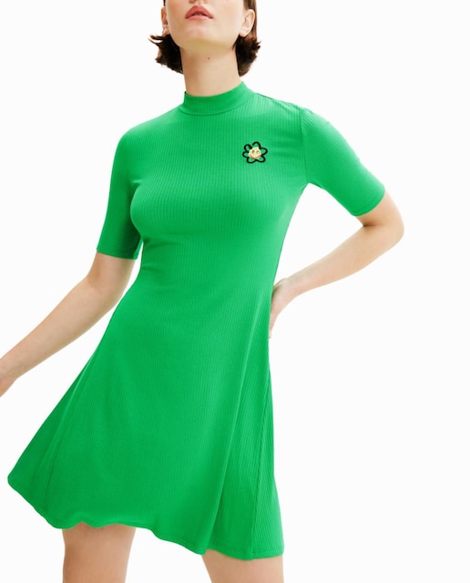 Imagen 0 de Vestido corto skater flor de mujer