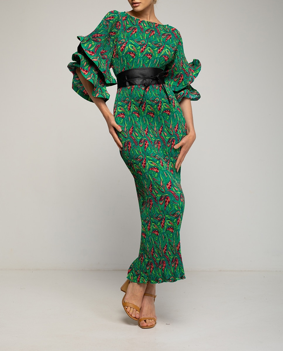 Imagen 0 de Vestido maxi estampado de mujer