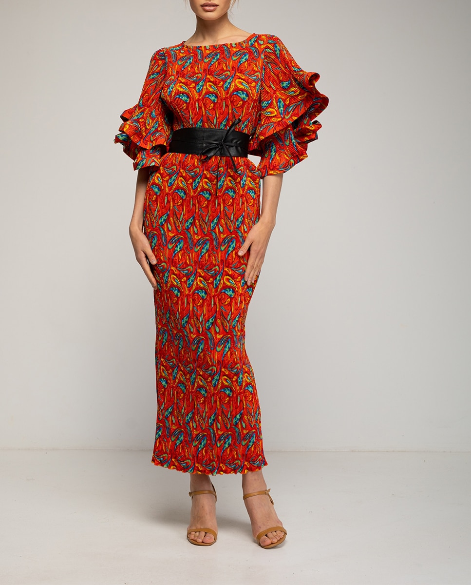 Imagen 0 de Vestido maxi estampado de mujer