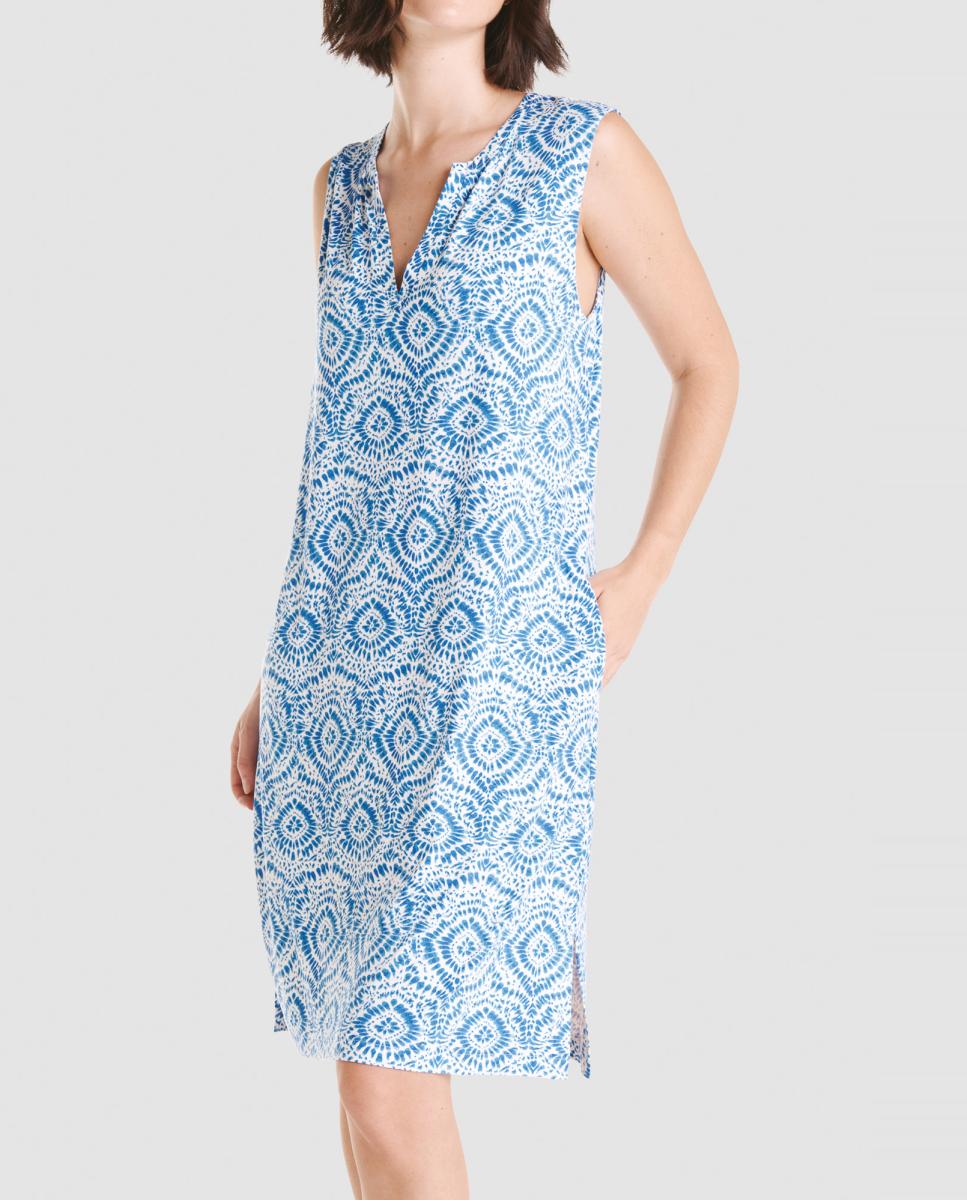 Imagen 0 de Vestido corto de mujer tejido punto viscosa estampada